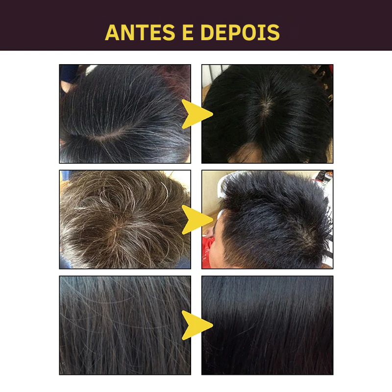 Shampoo de Tintura de Cabelo de Ervas Naturais Para Cabelos Grisalhos