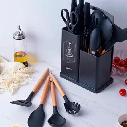 Kit Master Kitchen - 19 Peças de Útensílios de Cozinha em Silicone - Só HOJE com 50% de Desconto + Frete Grátis! Poucas Unidades!