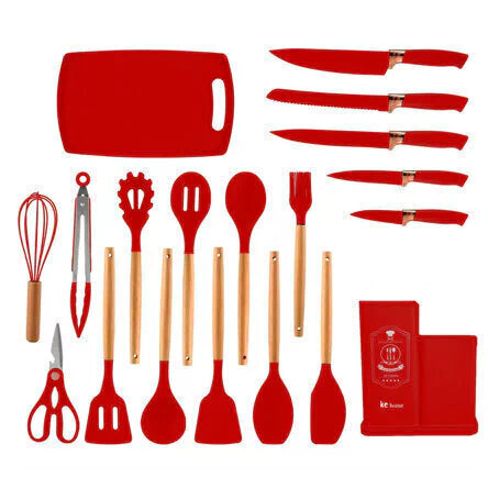 Kit Master Kitchen - 19 Peças de Útensílios de Cozinha em Silicone - Só HOJE com 50% de Desconto + Frete Grátis! Poucas Unidades!