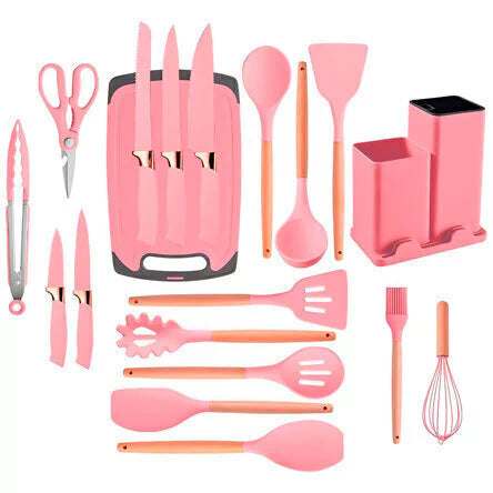 Kit Master Kitchen - 19 Peças de Útensílios de Cozinha em Silicone - Só HOJE com 50% de Desconto + Frete Grátis! Poucas Unidades!